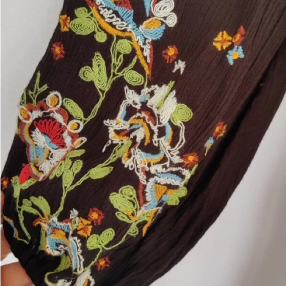 Free People Oxford Festival Fairy Keyhole Floral Embroidered Swing Dress Size XS - Picture 2 of 10